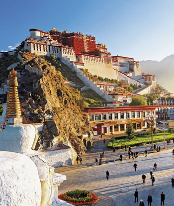 Vista del palacio de Potala en Lhasa